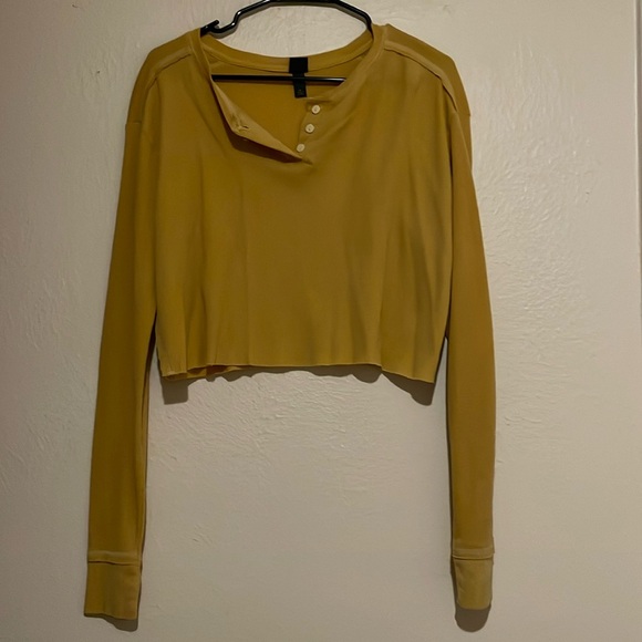 WILD FABLE Waffle Cropped Long-Sleeve Top - Picture 1 of 3